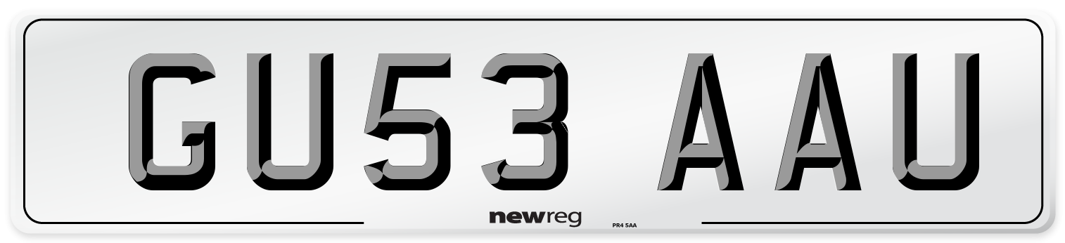 GU53 AAU Number Plate from New Reg